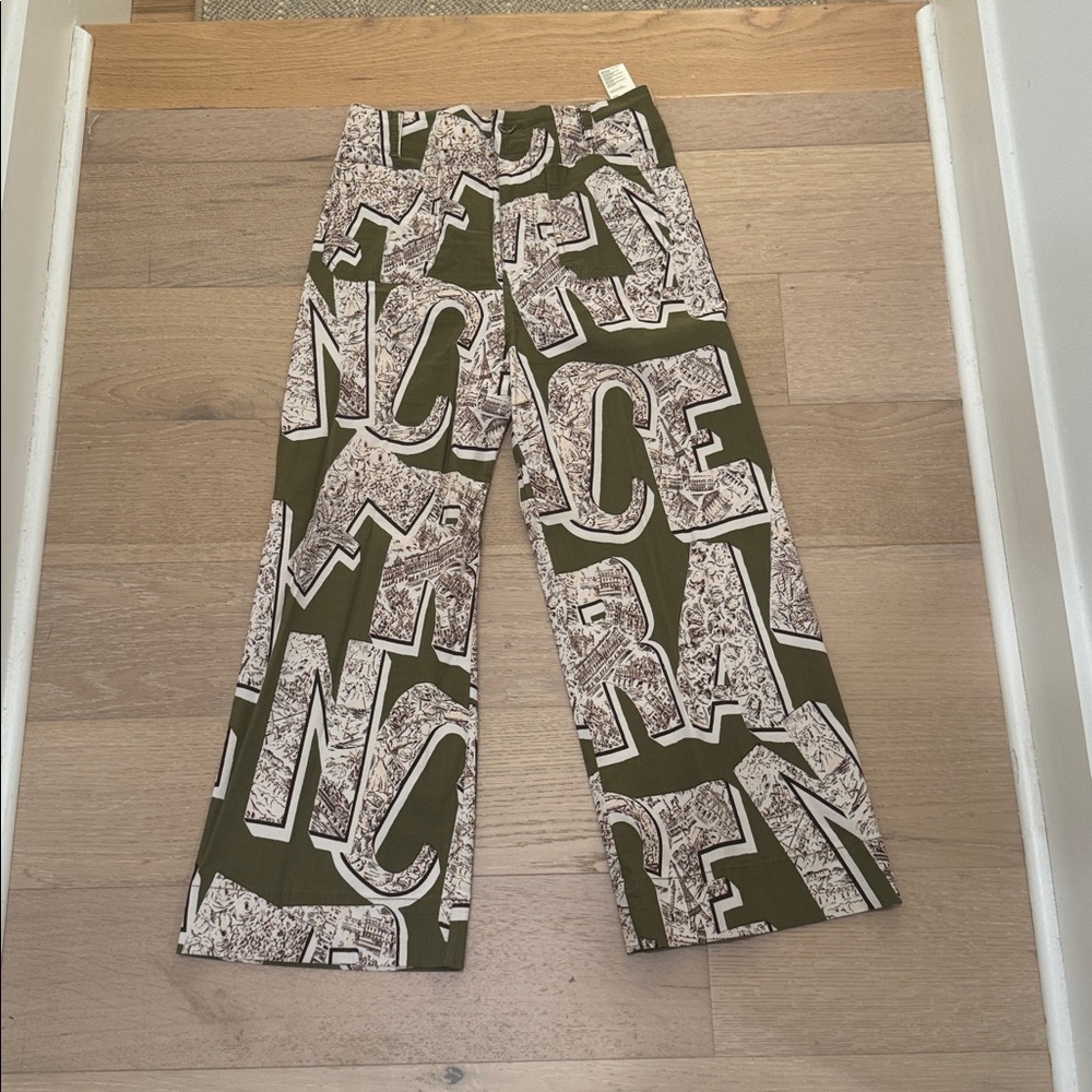 Mauve Olive and White Wide Leg Pants - Picture 4 of 4